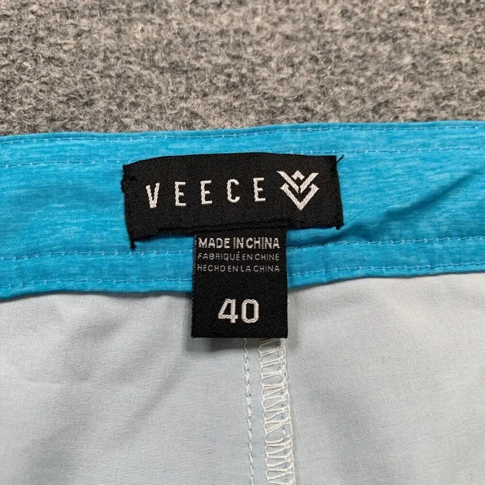 Veece Boardshorts Mens 40 Peacock Blue Stretch Unlined Beach Swim Surf Surfing